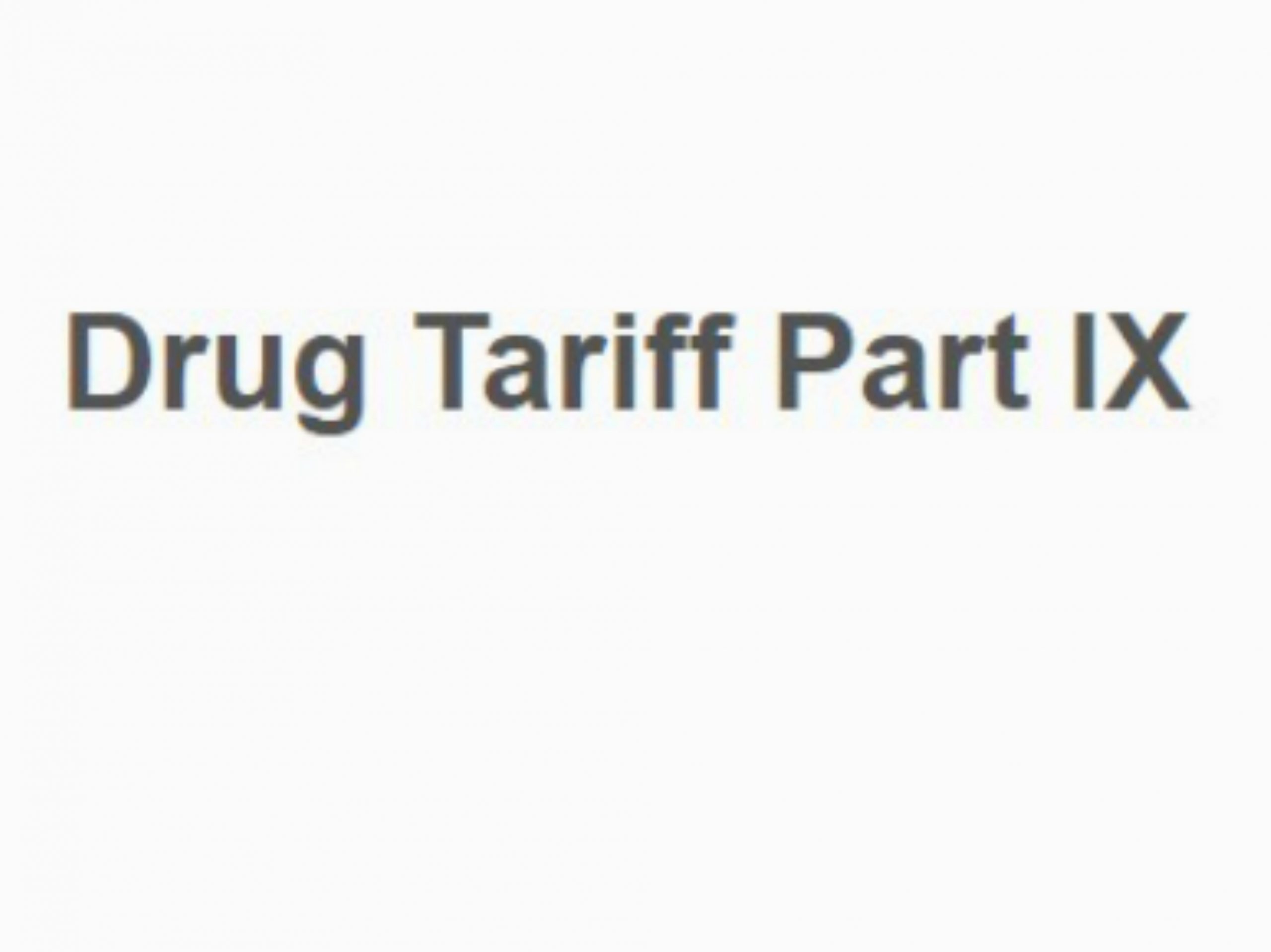 Part IX Industry Drug Tariff Committee Members and Representatives