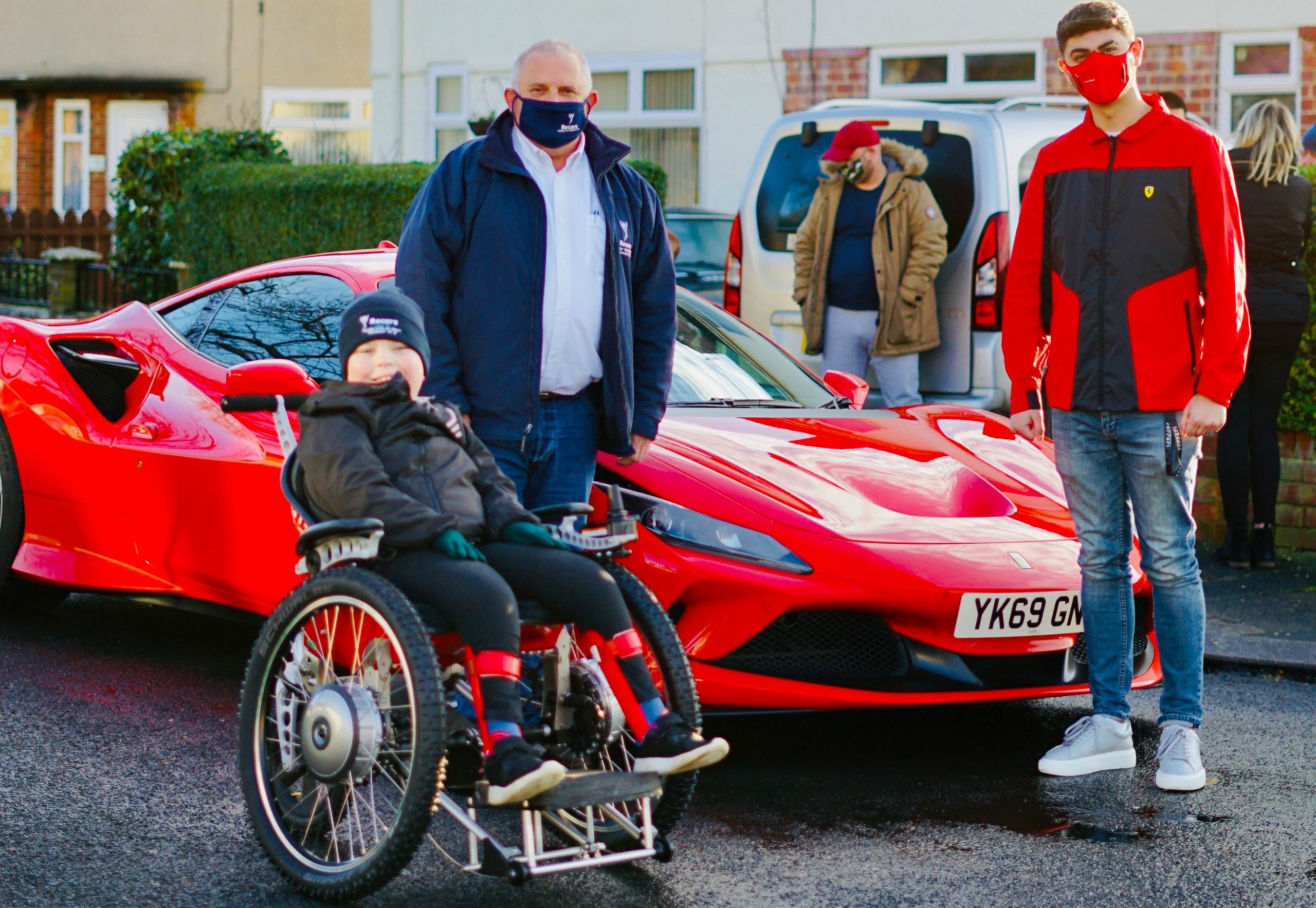 Recare and JCT600 Brooklands – Ferrari Delivers Life Changing F1-inspired Powered Wheelchair to Darlington’s Disabled Robbie