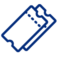 Tickets icon trade show - dark blue