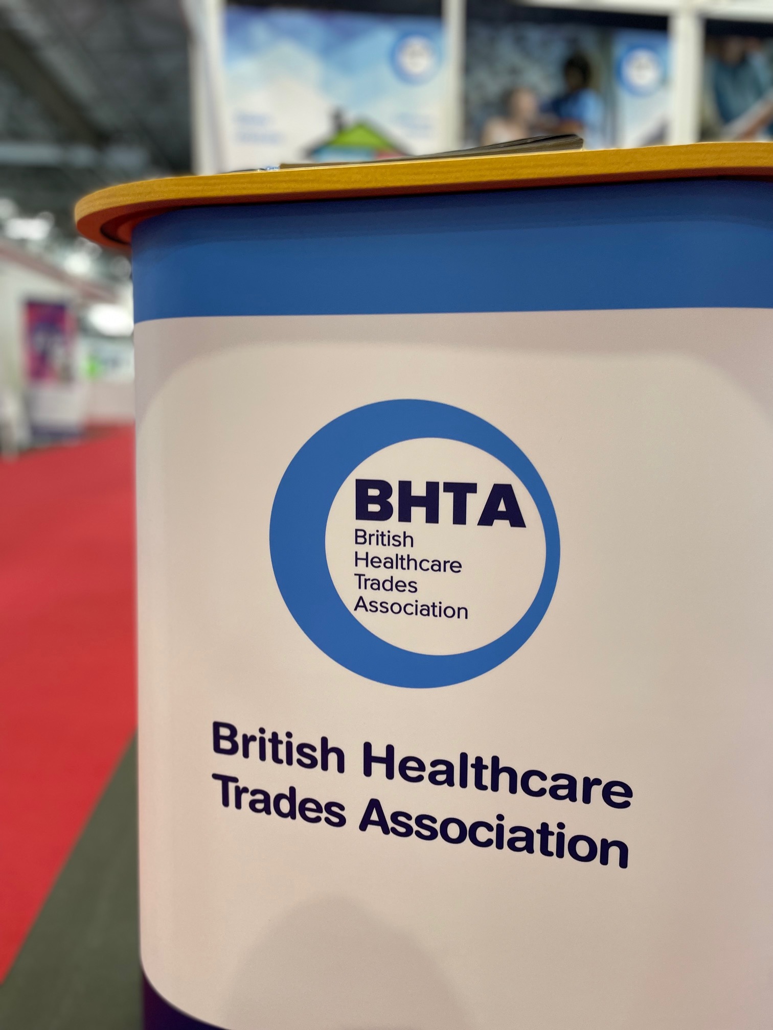 this is an image of the BHTA logo on the BHTA stand at Naidex