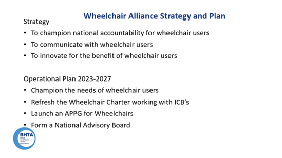 Wheelchair Alliance strategy and plan slide