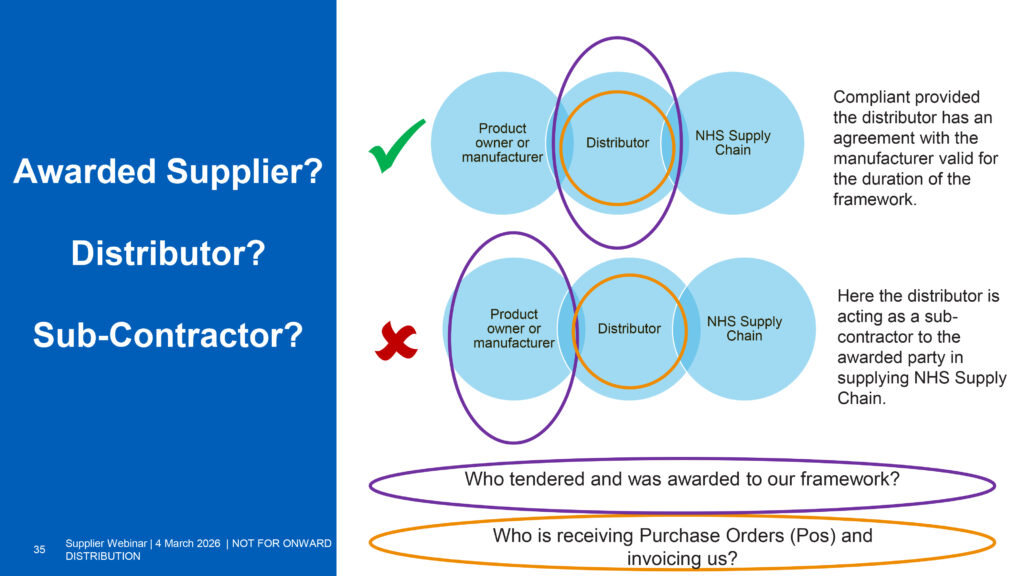 NHSSC March 2026 webinar distributor or subcontractor slide