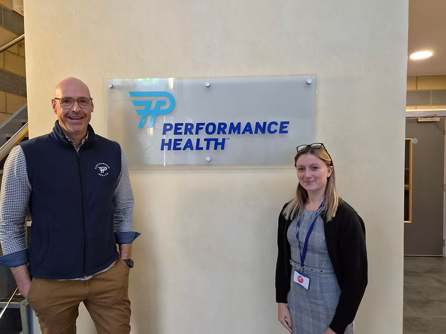 From L to R - Tom Atkinson, General Manager, and Chloe Van Staaden, National Account Manager, at Performance Health UK image